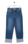 Democracy Reverse Cuff Boyfriend Jeans In Blue