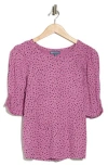 Democracy Ruched Elbow Length Sleeve Top