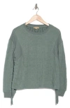 Democracy Ruched Side Textured Knit Pullover In Desert Cactus
