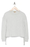 Democracy Ruched Side Textured Knit Pullover In Heather Grey