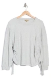 Democracy Ruched Side Tie Pullover In Heather Grey