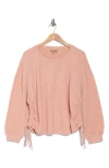 Democracy Ruched Side Tie Pullover In Maple Sugar