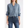 Democracy Ruffle Bubble Top In Light Blue