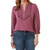 Democracy Ruffle Edge Neck Top In Tulip Nectar In Pink
