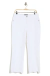 Democracy Scalloped Hem Barrel Leg Crop Jeans In Optic White