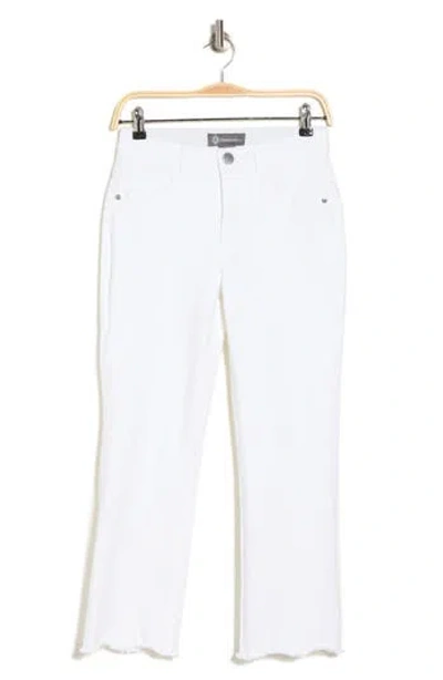 Democracy Scallop Hem Barely Boot Jeans In White