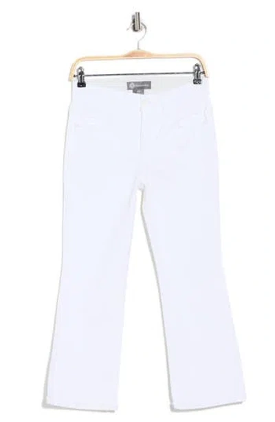 Democracy Scallop Hem Crop Flare Jeans In White