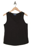 Democracy Scallop Trim Shell Tank Top In Black