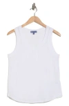 Democracy Scallop Trim Shell Tank Top In White