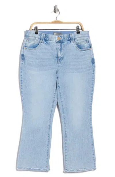 Democracy Scalloped Crop Flare Jeans In Blue