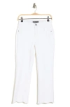 Democracy Scalloped Hem Barrel Leg Crop Jeans In Optic White