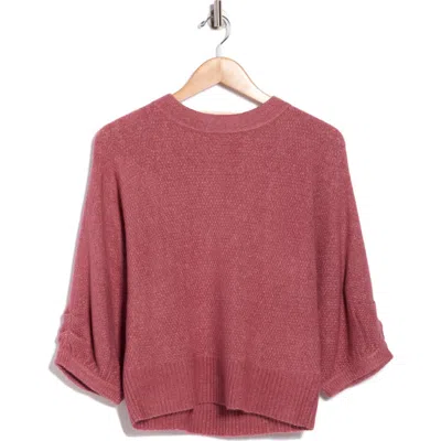 Democracy Seed Stitch Dolman Sweater In Pink