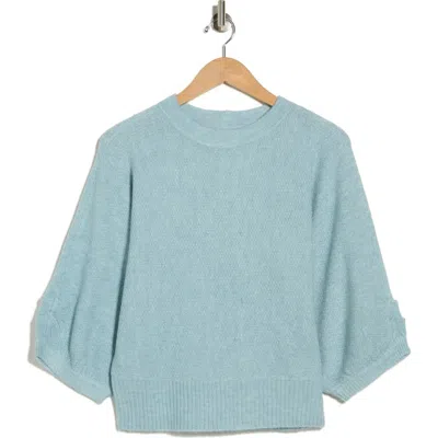 Democracy Seed Stitch Dolman Sweater In Blue