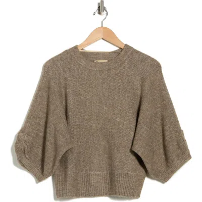 Democracy Seed Stitch Dolman Sweater In Brown