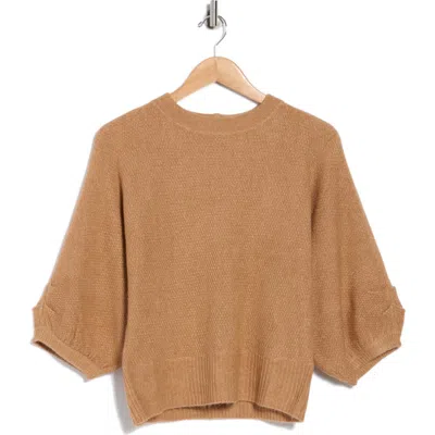 Democracy Seed Stitch Dolman Sweater In Brown
