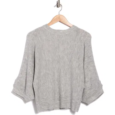 Democracy Seed Stitch Dolman Sweater In Gray