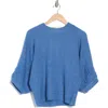 Democracy Seed Stitch Dolman Sweater In Heather Slate Blue
