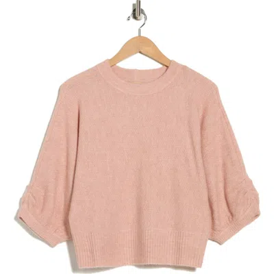 Democracy Seed Stitch Dolman Sweater In Pink
