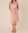 Democracy Self Tie Waist Woven Dress In Pink Multi In Pink