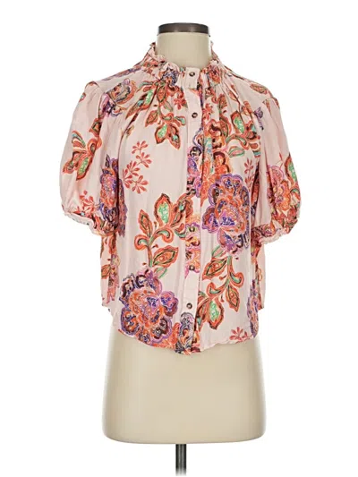 Pre-owned Democracy Short Sleeve Blouse In Pink