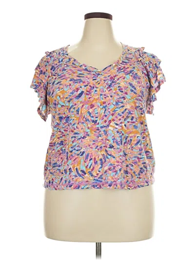 Pre-owned Democracy Short Sleeve Blouse In Pink