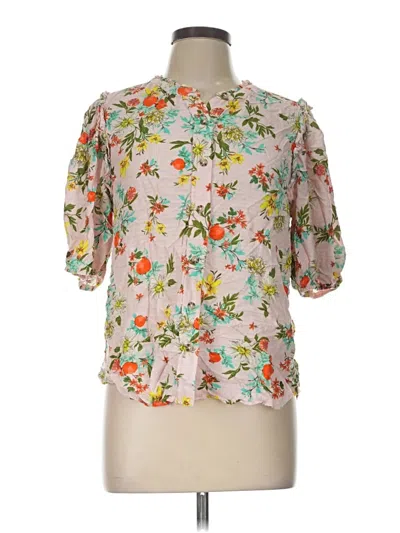 Pre-owned Democracy Short Sleeve Blouse In Pink