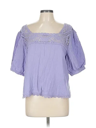 Pre-owned Democracy Short Sleeve Blouse In Purple