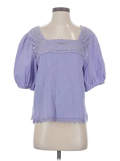 Pre-owned Democracy Short Sleeve Blouse In Purple