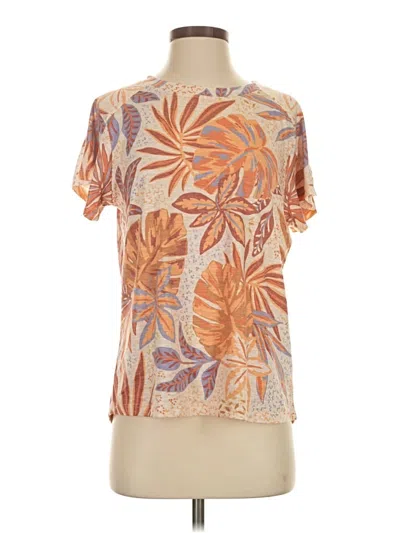 Pre-owned Democracy Short Sleeve Blouse In Tan