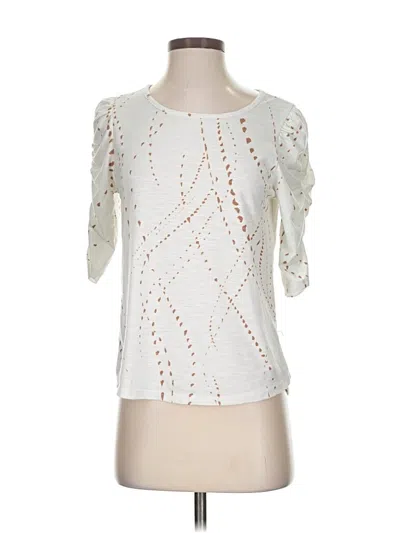 Pre-owned Democracy Short Sleeve Blouse In White