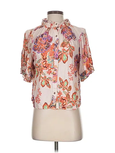 Pre-owned Democracy Short Sleeve Blouse In White