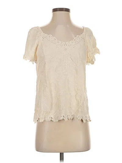 Pre-owned Democracy Short Sleeve Blouse In White