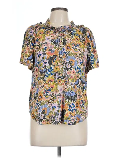 Pre-owned Democracy Short Sleeve Blouse In Yellow