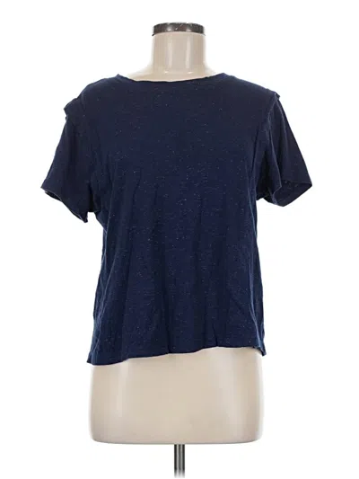 Pre-owned Democracy Short Sleeve Top Blue Crew Neck Tops