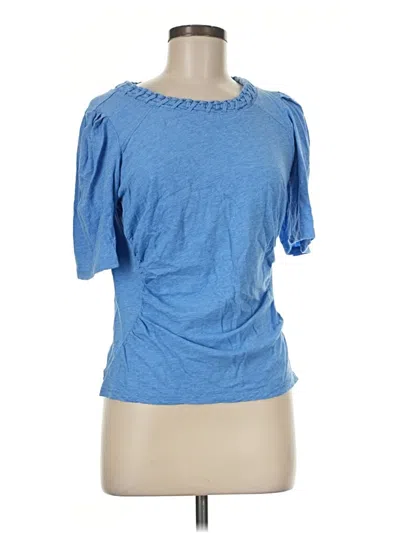 Pre-owned Democracy Short Sleeve Top Blue Scoop Neck Tops