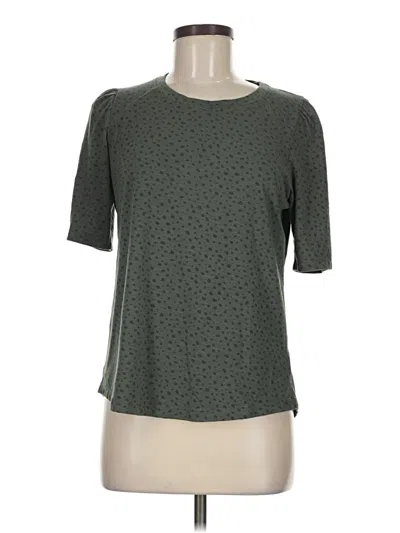 Pre-owned Democracy Short Sleeve Top Green Crew Neck Tops