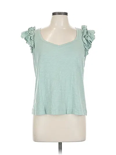 Pre-owned Democracy Short Sleeve Top Green Sweetheart Neckline Tops