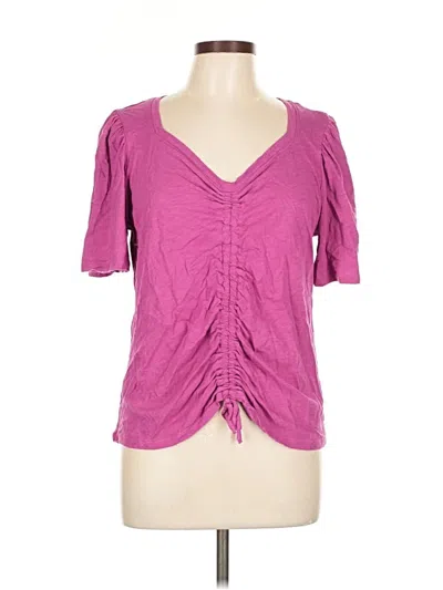 Pre-owned Democracy Short Sleeve Top Purple Sweetheart Neckline Tops