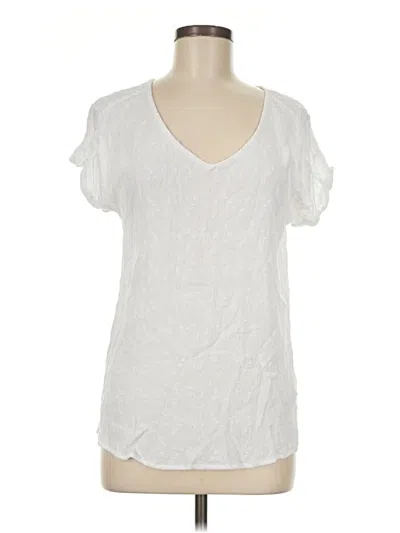 Pre-owned Democracy Short Sleeve Top White Scoop Neck Tops