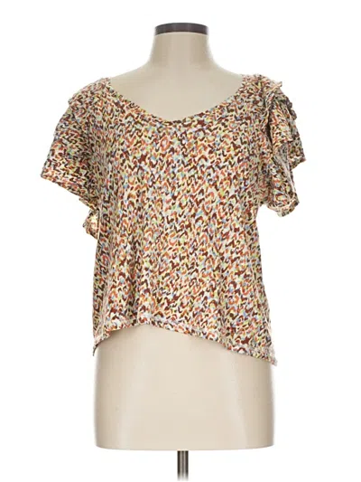 Pre-owned Democracy Short Sleeve T-shirt In Tan