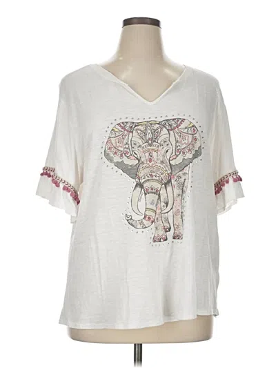 Pre-owned Democracy Short Sleeve T-shirt In White