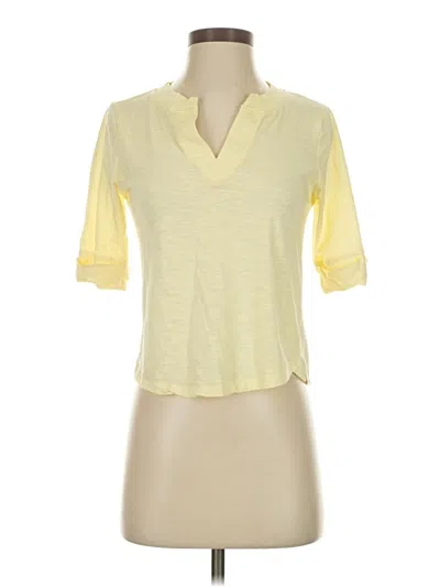 Pre-owned Democracy Short Sleeve Turtleneck In Yellow