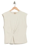 Democracy Side Drape Knit Sleeveless Top In Neutral