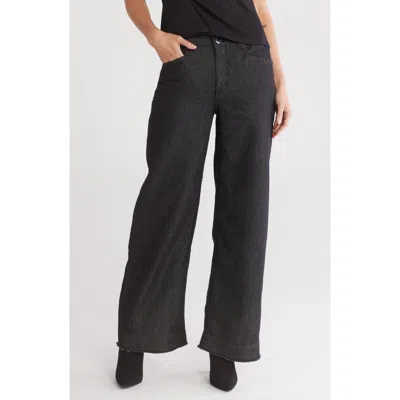 Democracy Skyrise High Waist Wide Leg Jeans In Black
