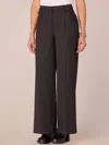 Democracy Skyrise Plaid Ponte Wide Leg Trousers With Flap Pockets In Charcoal Multi In Grey