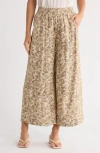 Democracy Skyrise Print Crop Wide Leg Pants In Neutral
