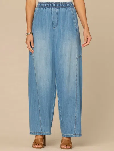 Democracy Skyrise Relaxed Straight Leg Glider Jeans In Blue