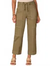 Democracy Skyrise Relaxed Straight Leg Utility Pants Waist Tie In Forest Moss In Green