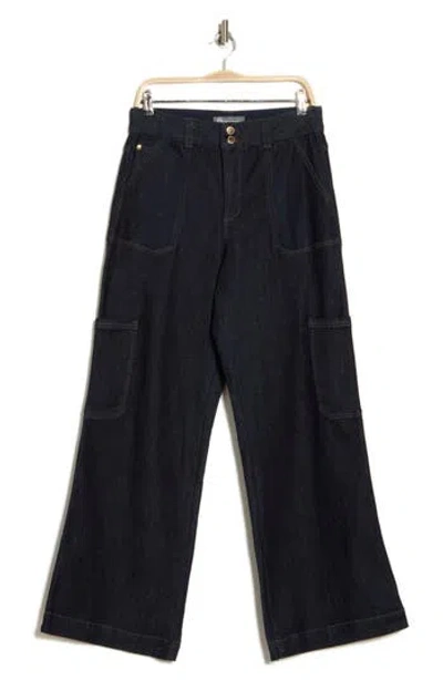 Democracy Skyrise Wide Leg Carpenter Jeans In Indigo