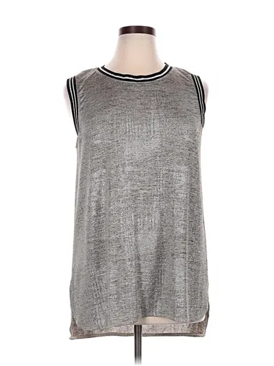 Pre-owned Democracy Sleeveless Top Silver Crew Neck Tops